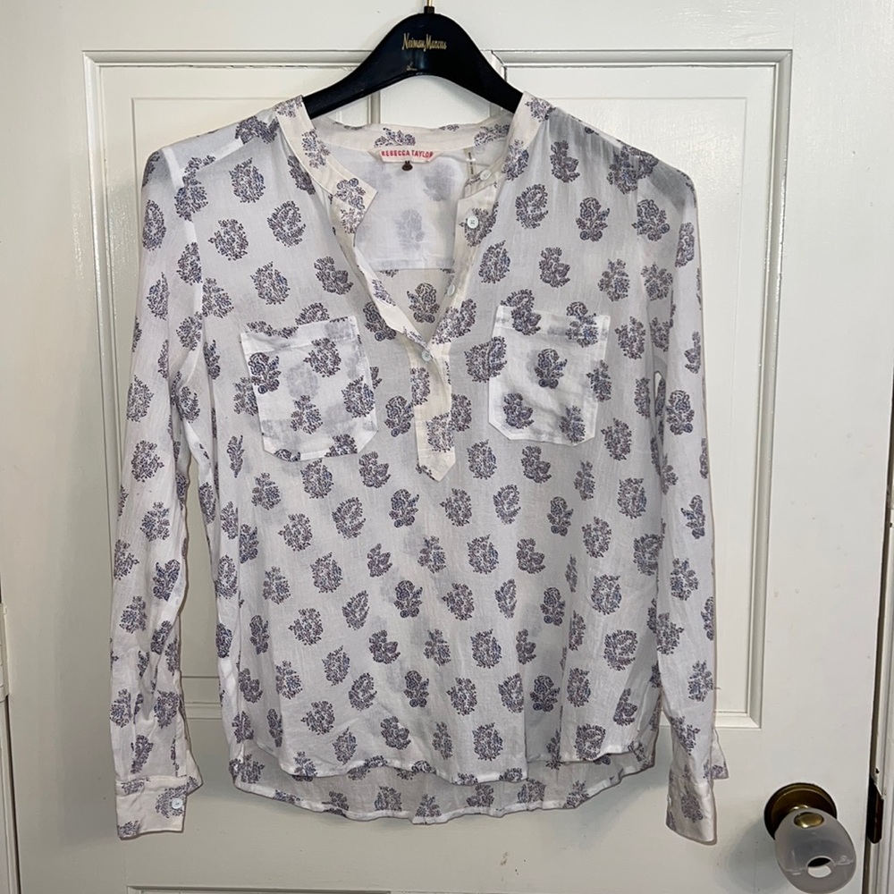 EUC Rebecca Taylor Long sleeve Blouse size Small